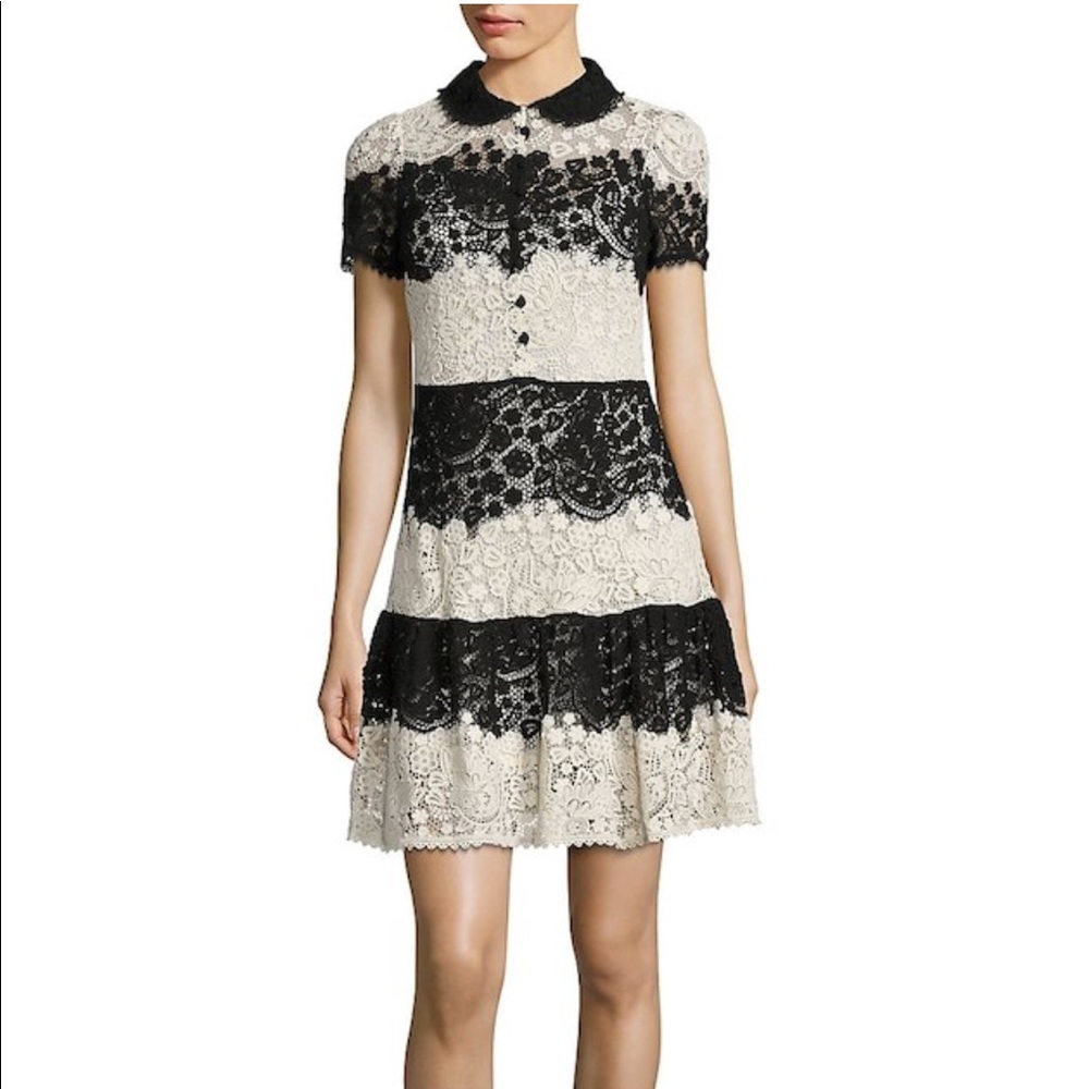 Red Valentino Mixed Lace Dress